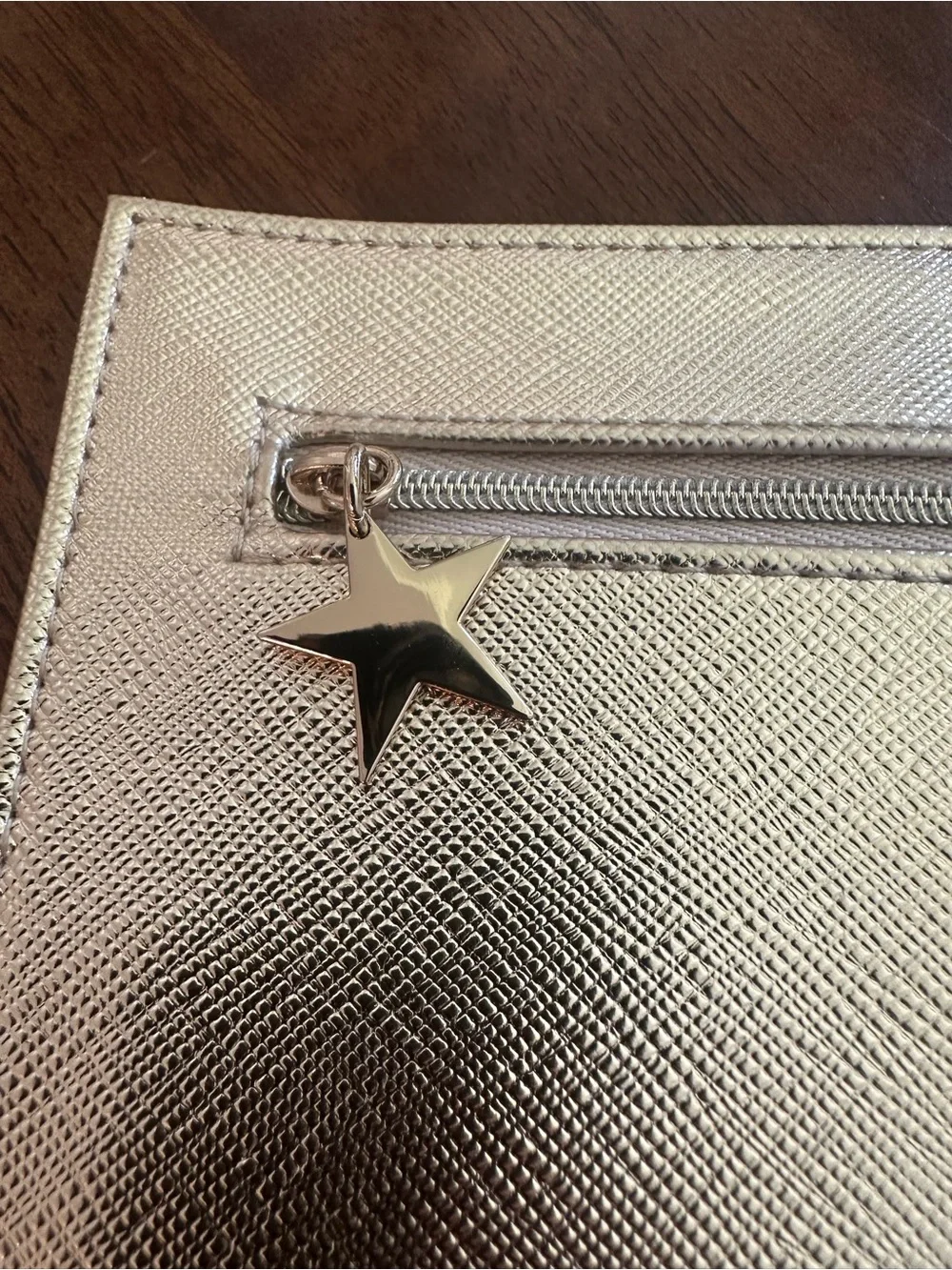 Givenchy Gold Metallic Leather Zip Pouch